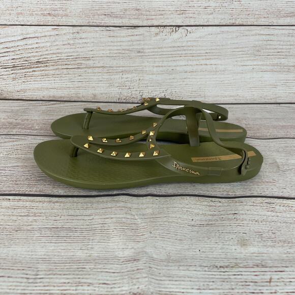 Ipanema Class Rockstar Women's 7 Sandals Green Beige - Picture 7 of 11